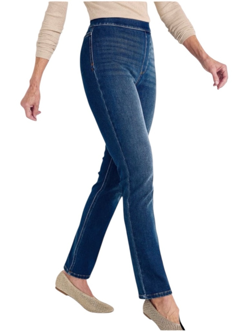Soft Surroundings Ultimate Denim medium wash Pull-On comfort Slim Leg Jeans